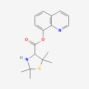 molecular formula C17H20N2O2S B15354765 Quinolin-8-yl 2,2,5,5-Tetramethylthiazolidine-4-carboxylate 