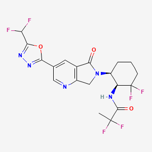 molecular formula C19H17F6N5O3 B15354793 N-((1S,6S)-6-(3-(5-(Difluoromethyl)-1,3,4-oxadiazol-2-yl)-5-oxo-5H-pyrrolo[3,4-b]pyridin-6(7H)-yl)-2,2-difluorocyclohexyl)-2,2-difluoropropanamide 
