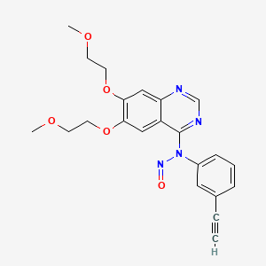 molecular formula C22H22N4O5 B15354964 N-(6,7-Bis(2-methoxyethoxy)quinazolin-4-yl)-N-(3-ethynylphenyl)nitrous amide 