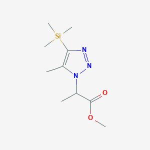 molecular formula C10H19N3O2Si B15355067 Methyl 2-(5-methyl-4-trimethylsilyltriazol-1-yl)propanoate 