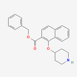 molecular formula C23H23NO3 B15355160 Benzyl 1-piperidin-4-yloxynaphthalene-2-carboxylate 
