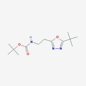 molecular formula C13H23N3O3 B15355170 tert-butyl N-[2-(5-tert-butyl-1,3,4-oxadiazol-2-yl)ethyl]carbamate 