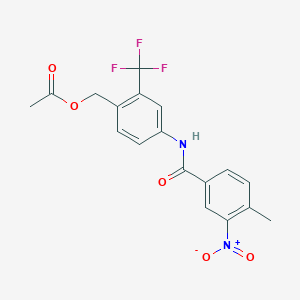 molecular formula C18H15F3N2O5 B15355762 [4-[(4-Methyl-3-nitrobenzoyl)amino]-2-(trifluoromethyl)phenyl]methyl acetate 