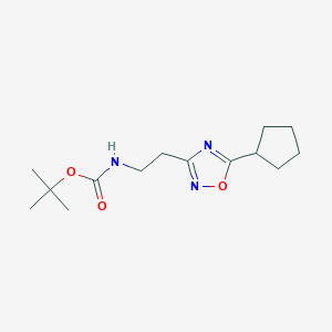 molecular formula C14H23N3O3 B15355808 tert-butyl N-[2-(5-cyclopentyl-1,2,4-oxadiazol-3-yl)ethyl]carbamate 