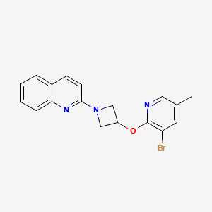 molecular formula C18H16BrN3O B15355817 2-[3-(3-Bromo-5-methylpyridin-2-yl)oxyazetidin-1-yl]quinoline 