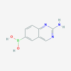 molecular formula C8H8BN3O2 B15355949 (2-Aminoquinazolin-6-yl)boronic acid 