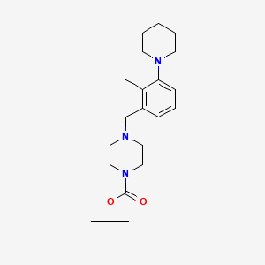 molecular formula C22H35N3O2 B15355967 Tert-butyl 4-[(2-methyl-3-piperidin-1-ylphenyl)methyl]piperazine-1-carboxylate 