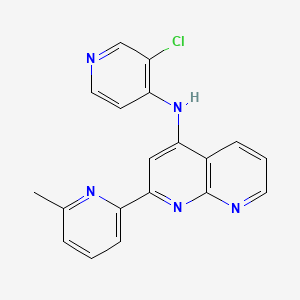 molecular formula C19H14ClN5 B15356134 N-(3-chloropyridin-4-yl)-2-(6-methylpyridin-2-yl)-1,8-naphthyridin-4-amine 