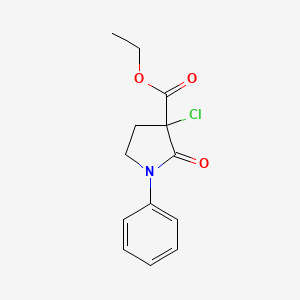 molecular formula C13H14ClNO3 B15356329 Ethyl 3-chloro-2-oxo-1-phenylpyrrolidine-3-carboxylate 