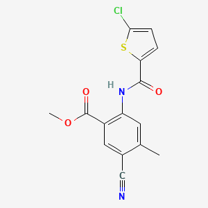 molecular formula C15H11ClN2O3S B15356379 Methyl 2-{[(5-chloro-2-thienyl)carbonyl]amino}-5-cyano-4-methylbenzoate 