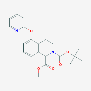 molecular formula C21H24N2O5 B15356446 2-O-tert-butyl 1-O-methyl 5-pyridin-2-yloxy-3,4-dihydro-1H-isoquinoline-1,2-dicarboxylate 