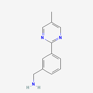 molecular formula C12H13N3 B15356461 (3-(5-Methylpyrimidin-2-yl)phenyl)methanamine 