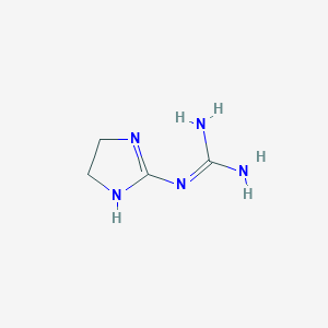 molecular formula C4H9N5 B15356528 Guanidine, (4,5-dihydro-1H-imidazol-2-yl)- CAS No. 76943-16-3