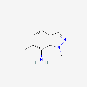 molecular formula C9H11N3 B15356551 1,6-dimethyl-1H-Indazol-7-amine 