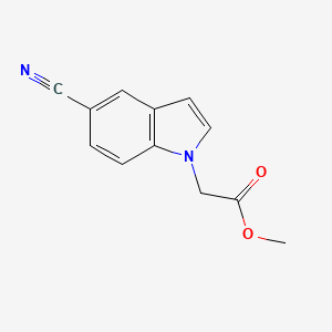 molecular formula C12H10N2O2 B15356573 Methyl 2-(5-cyanoindol-1-yl)acetate 