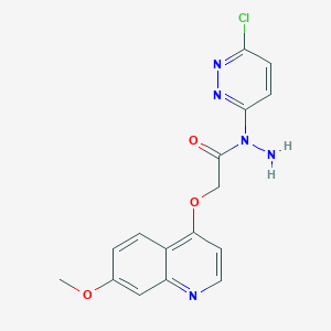 molecular formula C16H14ClN5O3 B15356636 N-(6-chloropyridazin-3-yl)-2-(7-methoxyquinolin-4-yl)oxyacetohydrazide 
