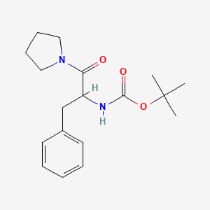 molecular formula C18H26N2O3 B15356711 tert-butyl N-(1-oxo-3-phenyl-1-pyrrolidin-1-ylpropan-2-yl)carbamate 