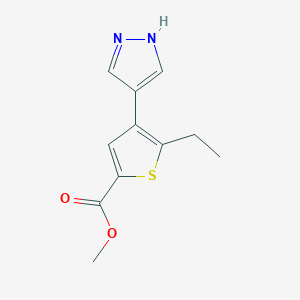 molecular formula C11H12N2O2S B15356753 methyl 5-ethyl-4-(1H-pyrazol-4-yl)thiophene-2-carboxylate 