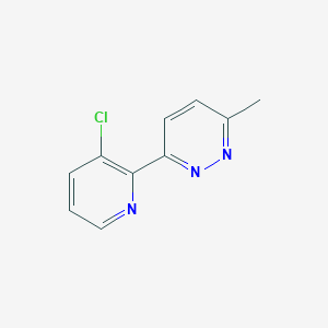 molecular formula C10H8ClN3 B15356855 3-(3-Chloropyridin-2-yl)-6-methylpyridazine 