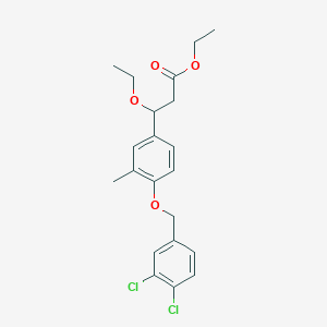 molecular formula C21H24Cl2O4 B15356858 Ethyl 3-[4-[(3,4-dichlorophenyl)methoxy]-3-methylphenyl]-3-ethoxypropanoate 