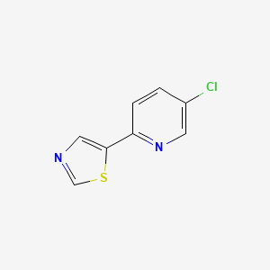 molecular formula C8H5ClN2S B15356938 5-Chloro-2-(thiazol-5-yl)pyridine 