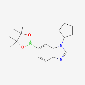molecular formula C19H27BN2O2 B15356958 1-Cyclopentyl-2-methyl-6-(4,4,5,5-tetramethyl-1,3,2-dioxaborolan-2-yl)benzimidazole 