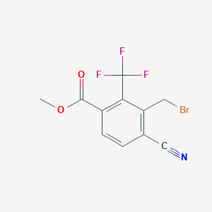 molecular formula C11H7BrF3NO2 B15356965 Methyl 3-bromomethyl-4-cyano-2-(trifluoromethyl)benzoate 