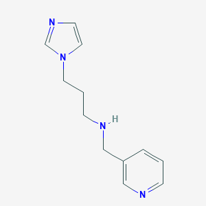molecular formula C12H16N4 B153570 3-(1H-imidazol-1-yl)-N-(pyridin-3-ylmethyl)propan-1-amine CAS No. 136469-91-5
