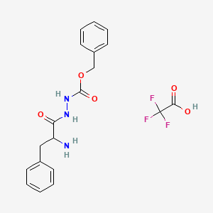 molecular formula C19H20F3N3O5 B15357021 benzyl N-[(2-amino-3-phenylpropanoyl)amino]carbamate;2,2,2-trifluoroacetic acid 