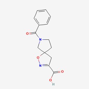 molecular formula C14H14N2O4 B15357061 7-benzoyl-1-Oxa-2,7-diazaspiro[4.4]non-2-ene-3-carboxylic acid 