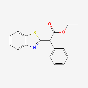 molecular formula C17H15NO2S B15357305 Ethyl 2-(1,3-benzothiazol-2-yl)-2-phenylacetate 
