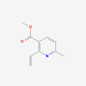 molecular formula C10H11NO2 B15357453 Methyl 2-ethenyl-6-methyl-3-pyridinecarboxylate 