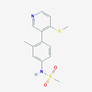 molecular formula C14H16N2O2S2 B15357540 N-[3-methyl-4-(4-methylsulfanylpyridin-3-yl)phenyl]methanesulfonamide 