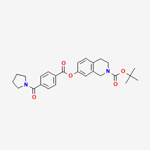 molecular formula C26H30N2O5 B15357603 tert-butyl 7-{[4-(pyrrolidin-1-ylcarbonyl)benzoyl]oxy}-3,4-dihydroisoquinoline-2(1H)-carboxylate 