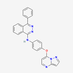 molecular formula C26H18N6O B15357663 4-phenyl-N-(4-pyrazolo[1,5-a]pyrimidin-7-yloxyphenyl)phthalazin-1-amine 