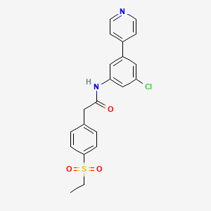 molecular formula C21H19ClN2O3S B15357694 N-(3-chloro-5-pyridin-4-ylphenyl)-2-(4-ethylsulfonylphenyl)acetamide 