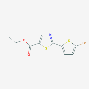 molecular formula C10H8BrNO2S2 B15358078 Ethyl 2-(5-bromothiophen-2-yl)-1,3-thiazole-5-carboxylate 
