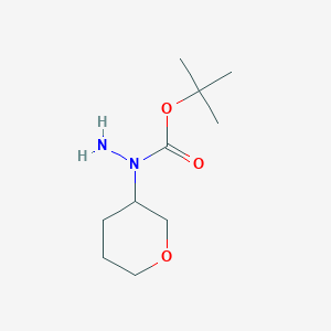 molecular formula C10H20N2O3 B15358127 tert-butyl N-amino-N-(oxan-3-yl)carbamate 