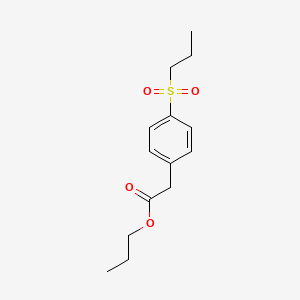 molecular formula C14H20O4S B15358270 Propyl 2-(4-propylsulfonylphenyl)acetate 