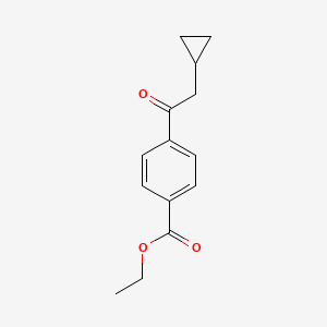molecular formula C14H16O3 B15358305 Ethyl 4-(2-cyclopropylacetyl)benzoate 