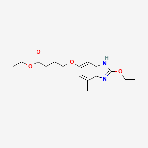 molecular formula C16H22N2O4 B15358377 ethyl 4-[(2-ethoxy-4-methyl-1H-benzimidazol-6-yl)oxy]butanoate 