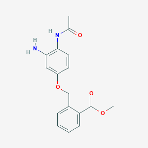molecular formula C17H18N2O4 B15358537 Methyl 2-{[4-(acetylamino)-3-aminophenoxy]methyl}benzoate 