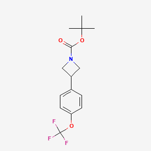 molecular formula C15H18F3NO3 B15358671 Tert-butyl 3-(4-(trifluoromethoxy)phenyl)azetidine-1-carboxylate 