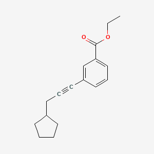 molecular formula C17H20O2 B15358741 Ethyl 3-(3-cyclopentylprop-1-ynyl)benzoate CAS No. 884001-28-9