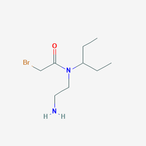 molecular formula C9H19BrN2O B15358774 N-(2-aminoethyl)-2-bromo-N-pentan-3-ylacetamide 