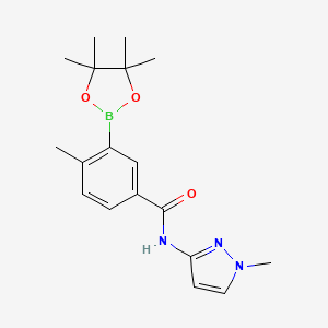 molecular formula C18H24BN3O3 B15358850 4-methyl-N-(1-methylpyrazol-3-yl)-3-(4,4,5,5-tetramethyl-1,3,2-dioxaborolan-2-yl)benzamide 