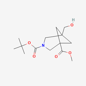 molecular formula C14H23NO5 B15358986 O3-tert-butyl O1-methyl 5-(hydroxymethyl)-3-azabicyclo[3.1.1]heptane-1,3-dicarboxylate 