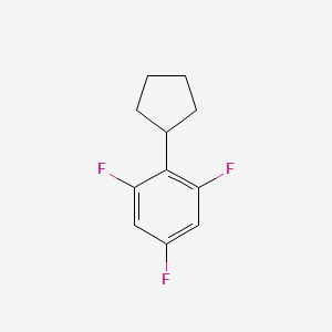 molecular formula C11H11F3 B15359287 2-Cyclopentyl-1,3,5-trifluorobenzene 
