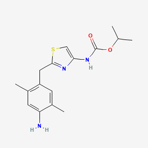molecular formula C16H21N3O2S B15359368 propan-2-yl N-[2-[(4-amino-2,5-dimethylphenyl)methyl]-1,3-thiazol-4-yl]carbamate 