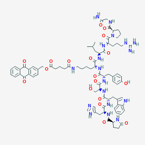 molecular formula C79H98N18O18 B153595 LHRH, lysine(6)-glutaryl-2-(hydroxymethyl)anthraquinone CAS No. 139570-70-0
